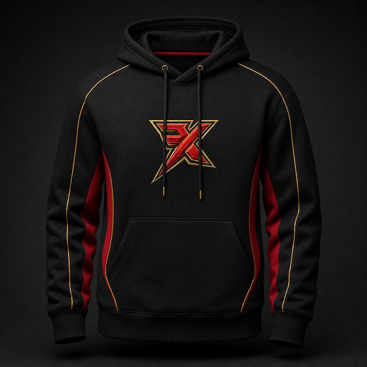 Black, red and gold XFG squad hoodie concept