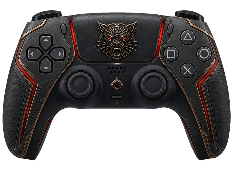 Black, bronze and red XFG custom PS5 controller concept