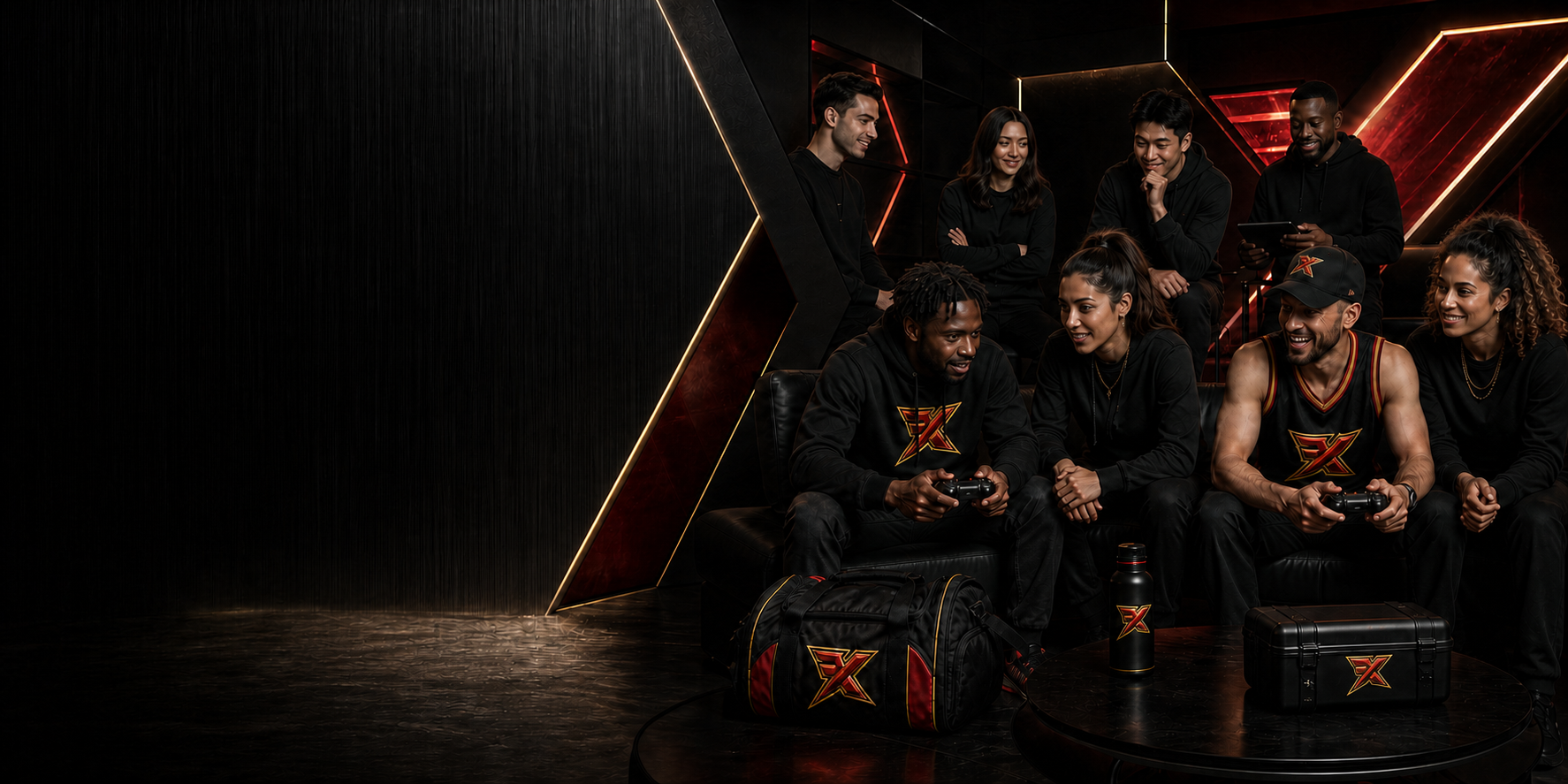 XFG players standing together in ranked apparel
